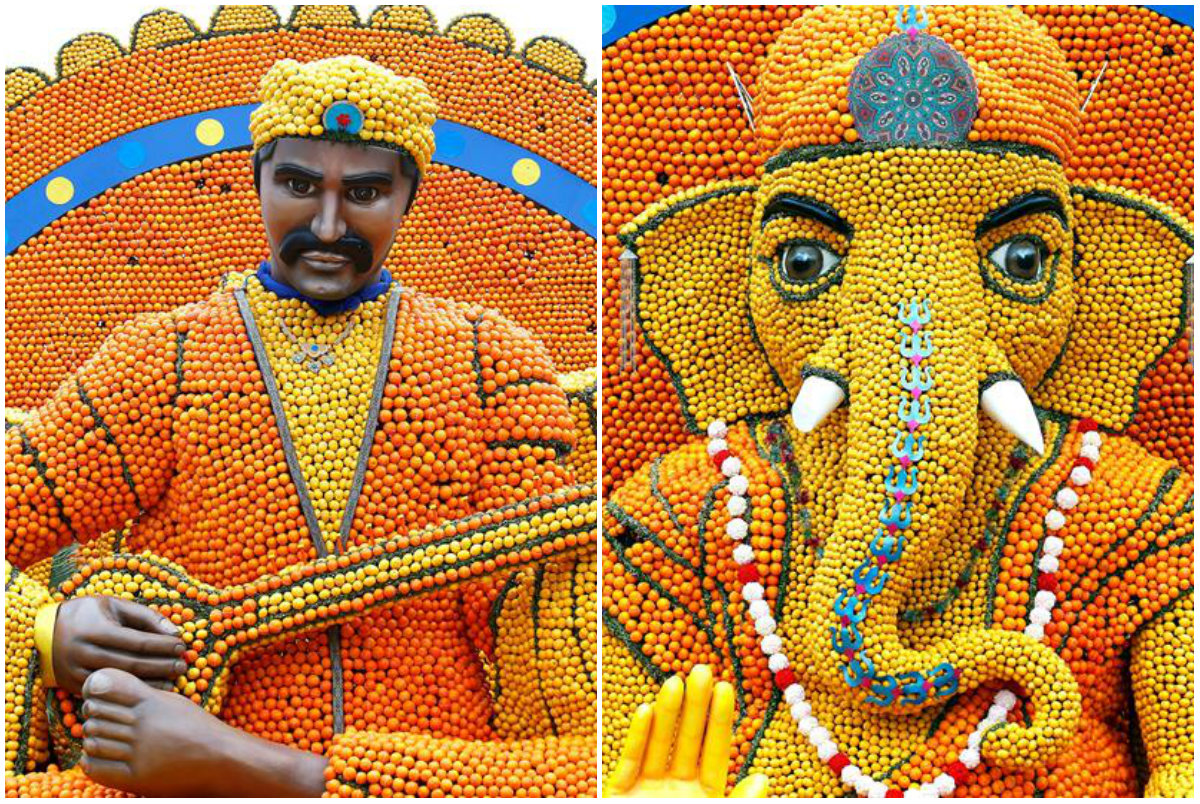 Impresionantes esculturas hechas con limones y naranjas
