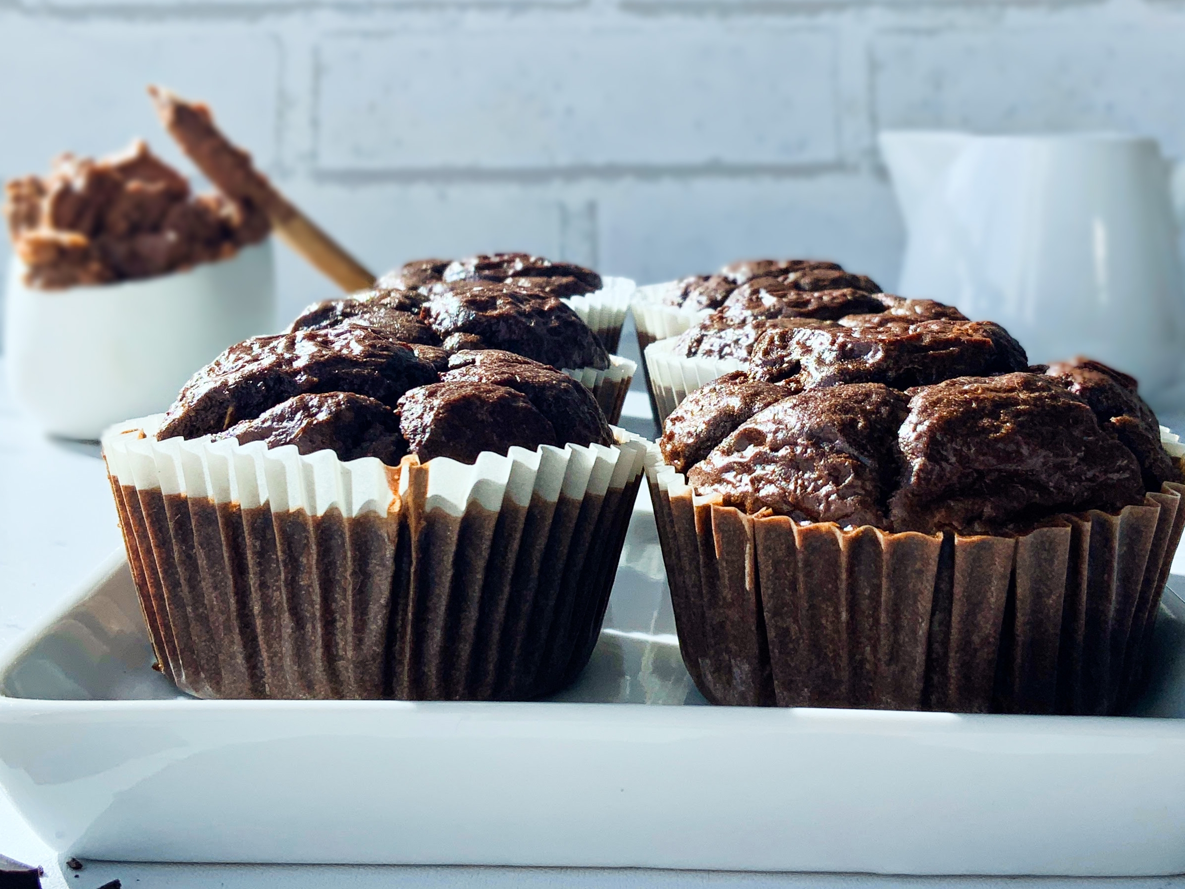 Esta es la receta de un muffin de chococafé sin azúcar refinada