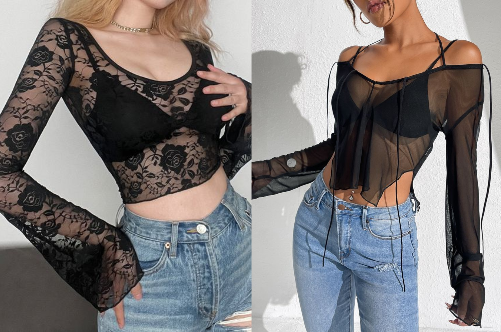 Las blusas transparentes que son la nueva tendencia en otoño del 2024