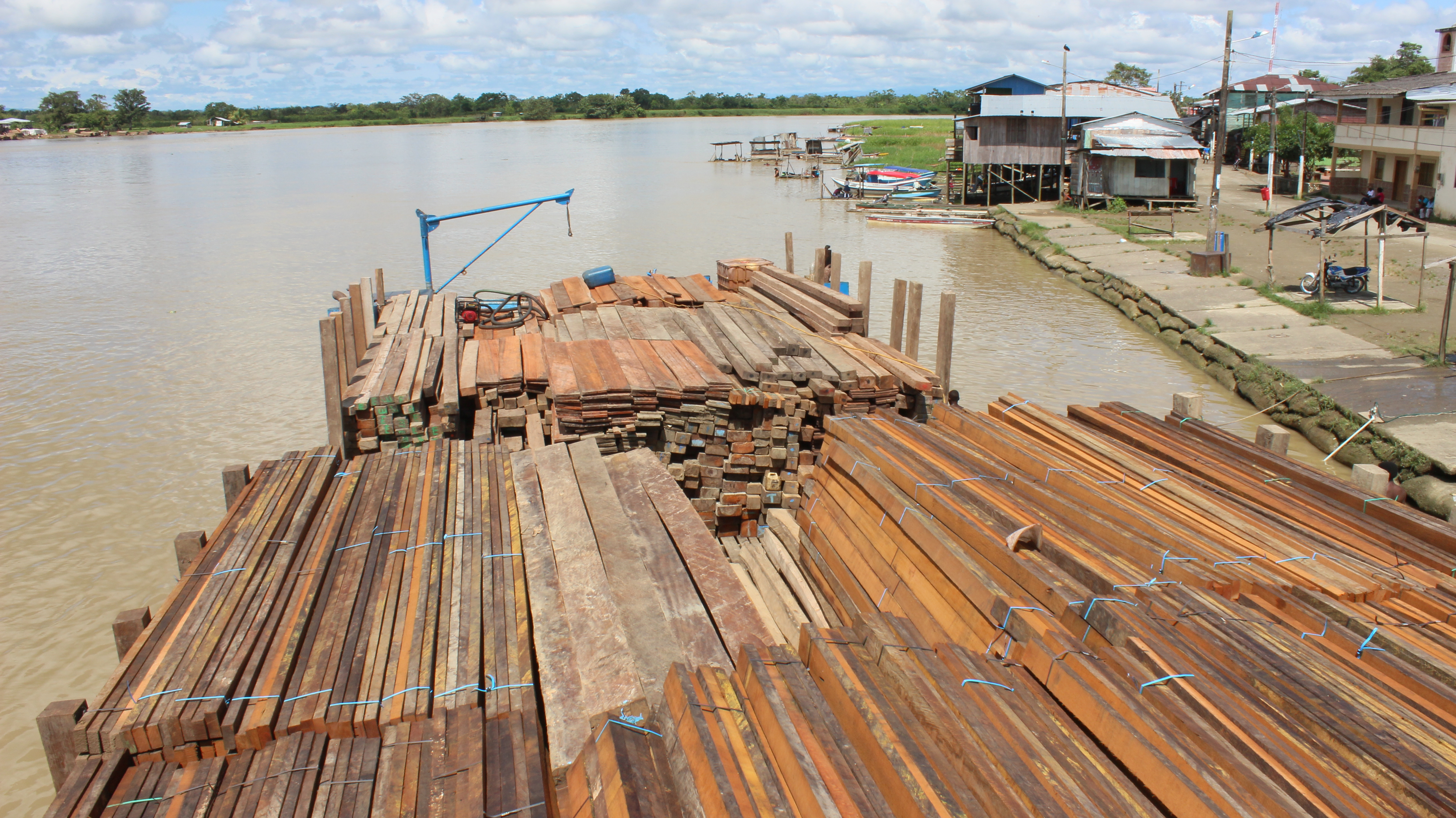 Lote de madera en Riosucio (Chocó), en 2019. Este municipio es uno de los más afectados por la tala ilegal.