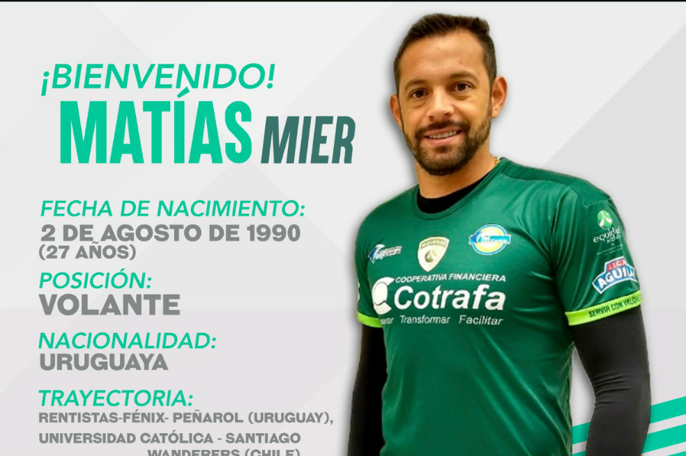El uruguayo Matías Mier es nuevo jugador de la Equidad