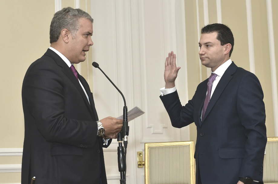 Presidente Duque posesiona a Carlos Felipe Córdoba como contralor general