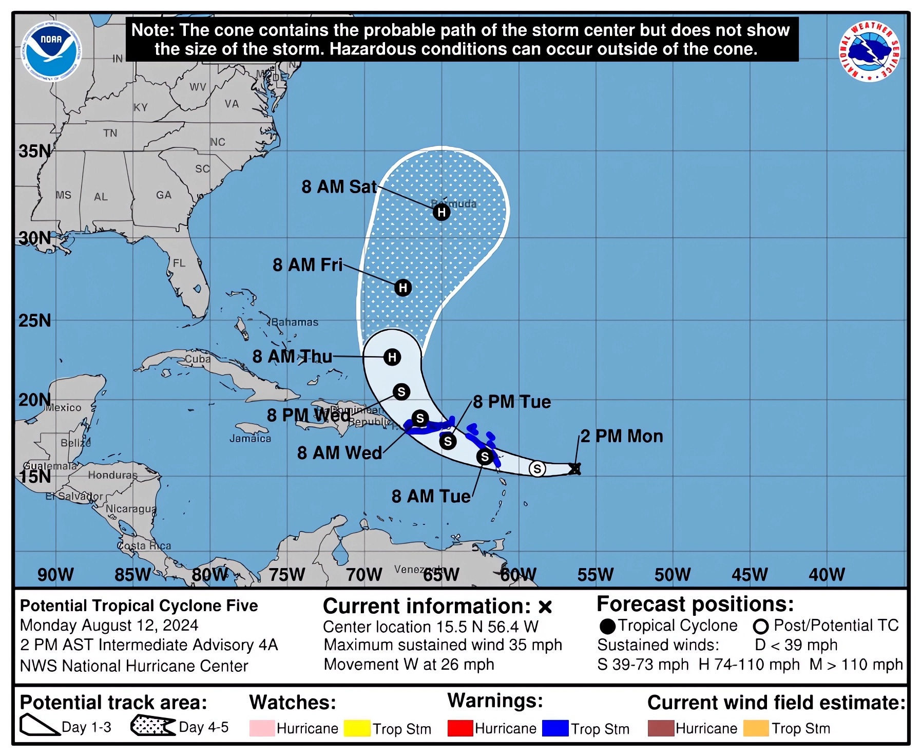 Autoridades recomiendan precaución tras formación de tormenta tropical “Ernesto”