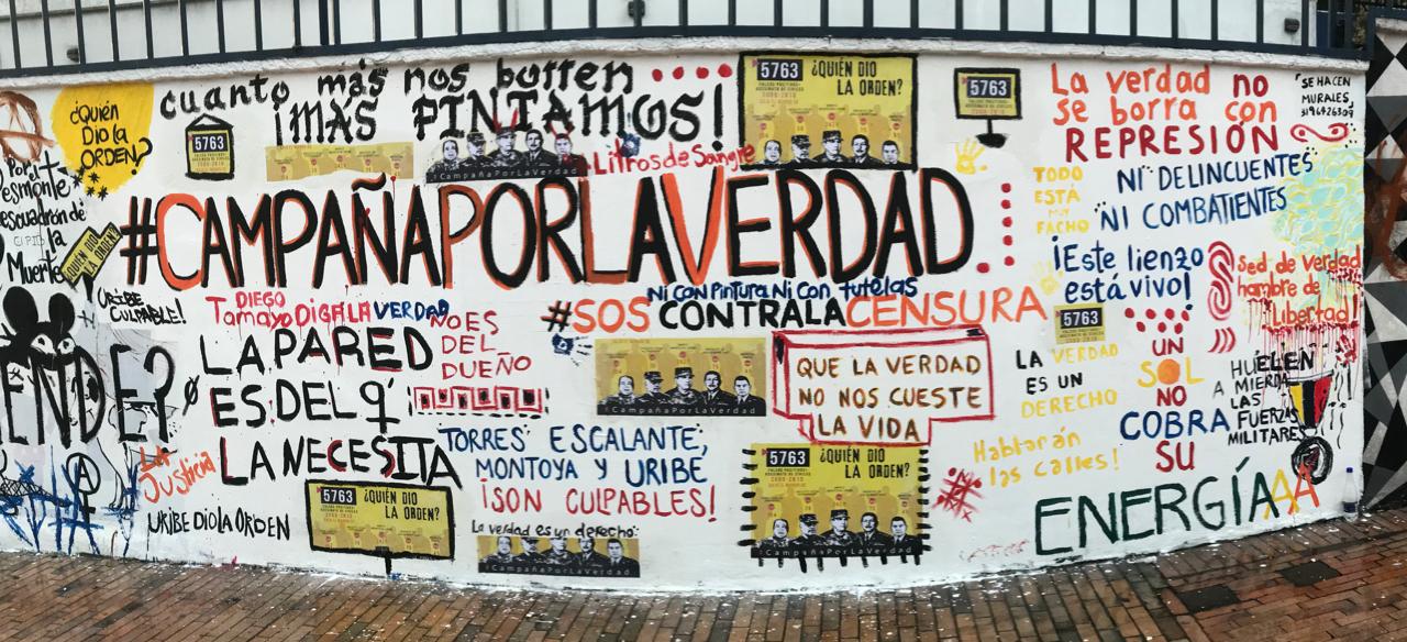 «La verdad no se borra con represión»: nuevo mensaje del mural que denunciaba falsos positivos