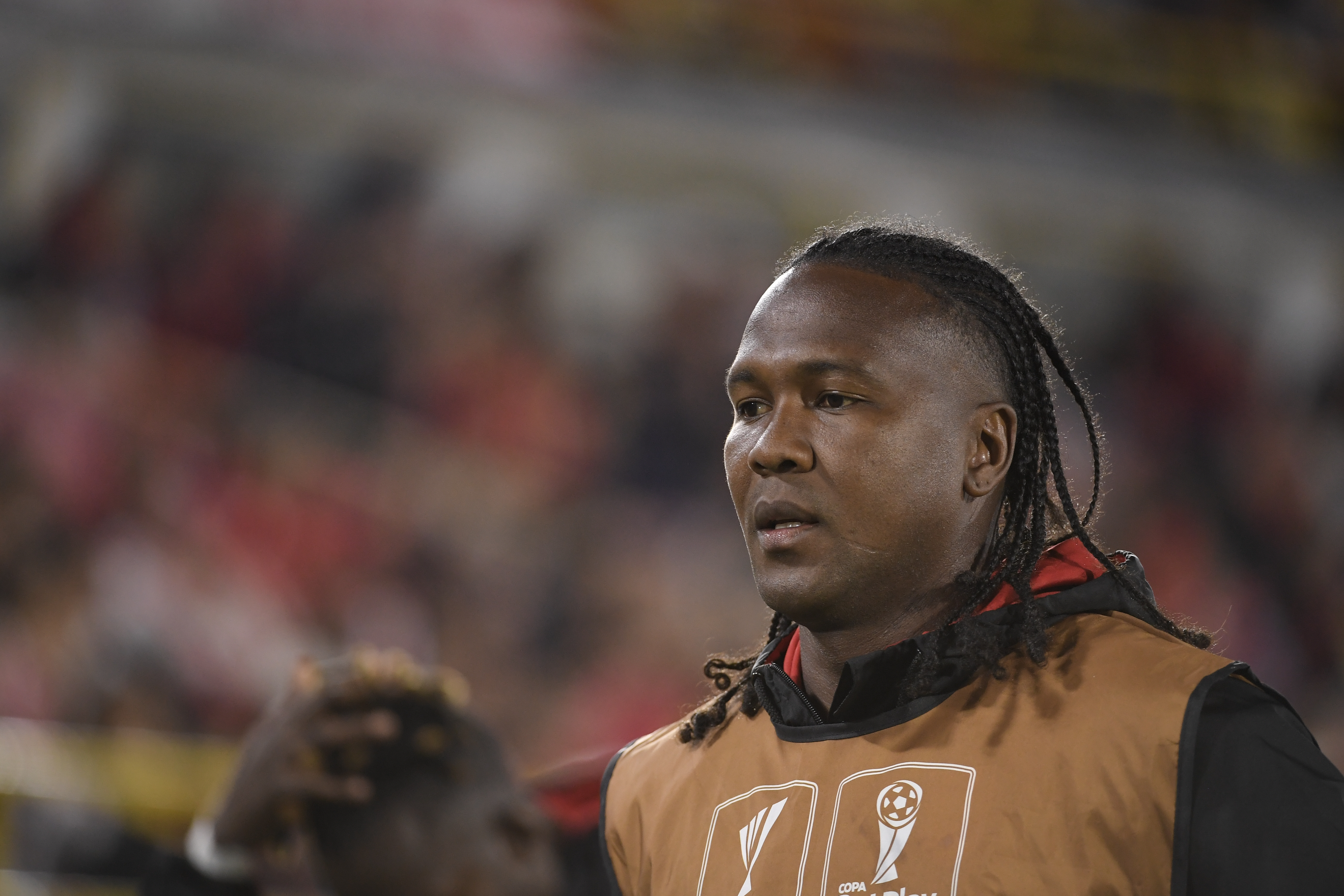 Futbolista colombiano delantero de Santa Fe en el partido ante Pasto por la cuarta fecha de la Liga Betplay 2023-I.