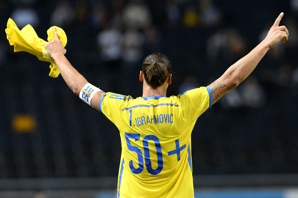 Zlatan Ibrahimovic alcanzó los 100 partidos con Suecia