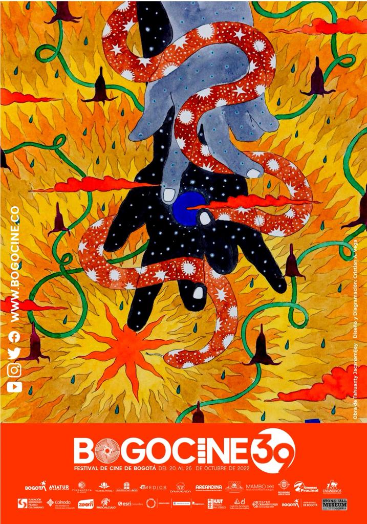 Este año, el pintor colombiano Tahuanty Jacanamijoy hizo la imagen del Festival de Cine de Bogotá.