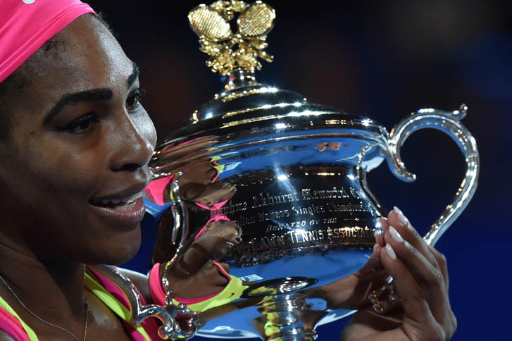 Serena Williams, campeona del Abierto de Australia 2015. Foto: AFP