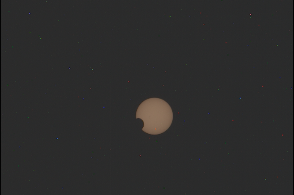 Eclipse solar en marte, el 8 de febrero de este año.