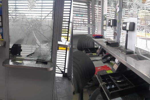 Así quedó la estación Corferias de Transmilenio, vandalizada en las protestas