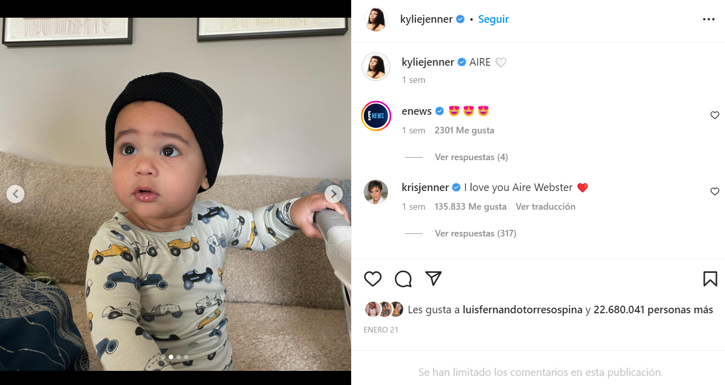 Hijo Kylie Jenner Aire