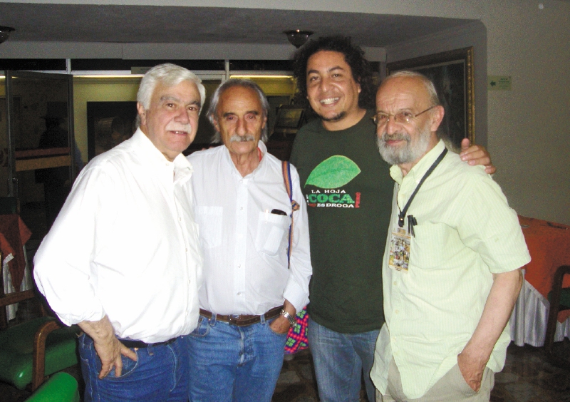 Germán Castro Caycedo, Alfredo Molano, Petrit Baquero y Pedro Claver Téllez. /  Cortesía