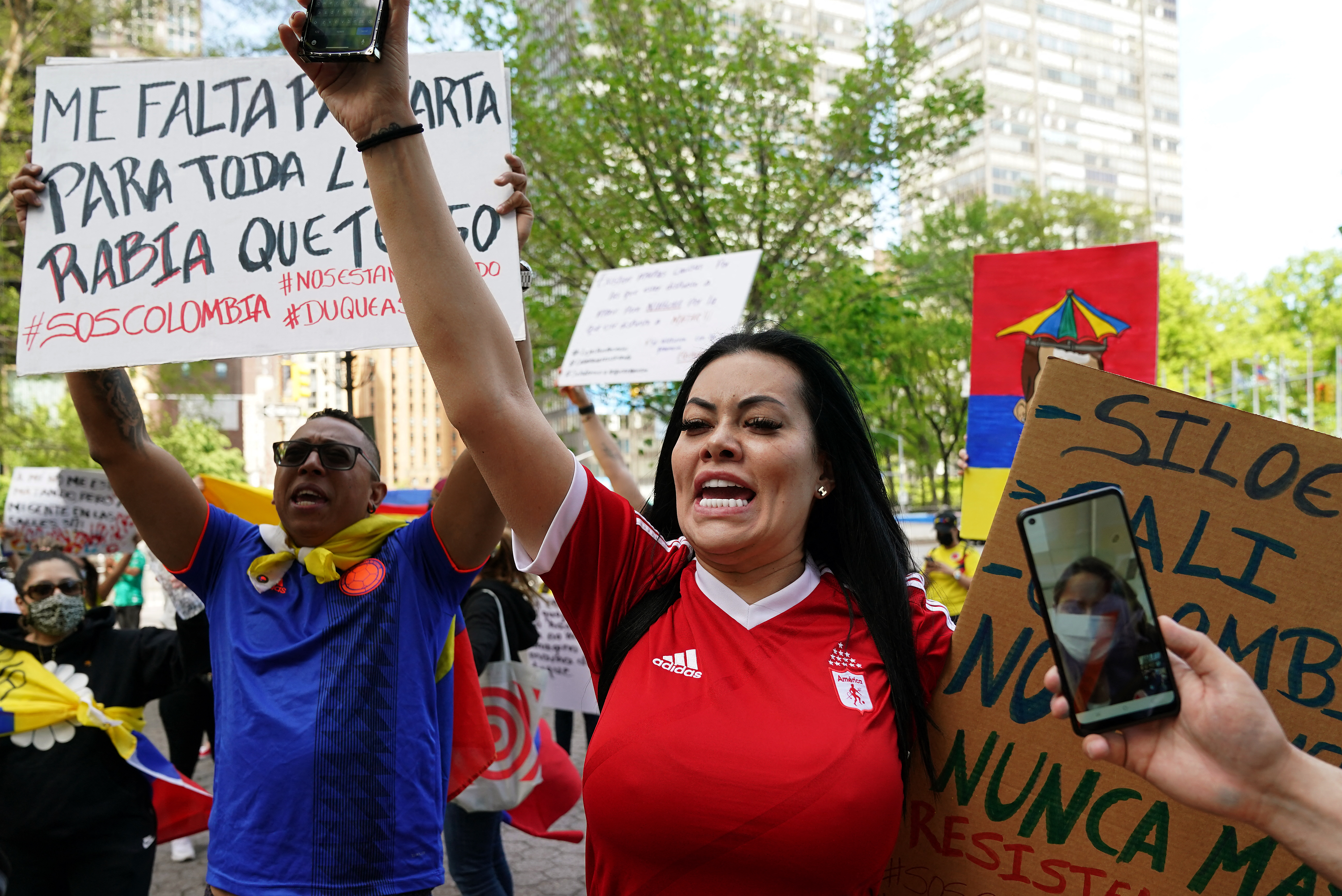 Paro Nacional: la protesta de colombianos en el exterior en ocho imágenes