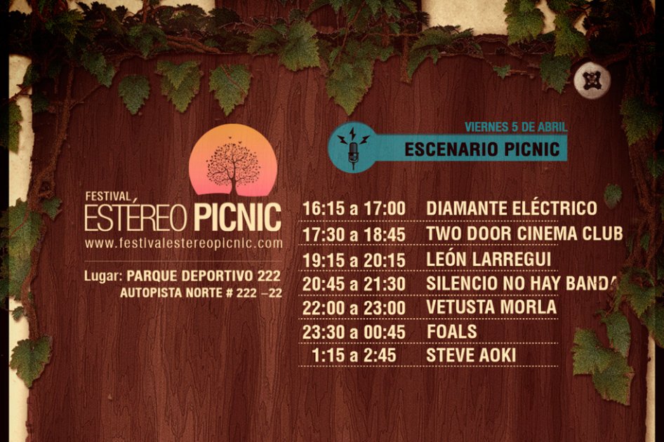 Así quedó la programación del Estereo Picnic 2013