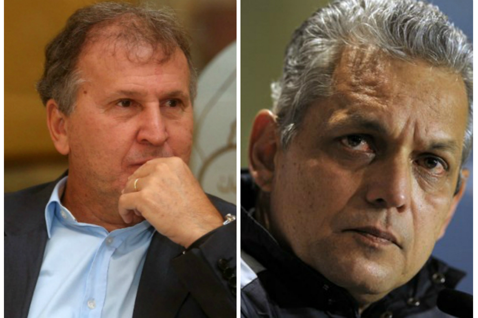 Zico, ídolo histórico del Flamengo, y Reinaldo Rueda, entrenador del club brasileño.
