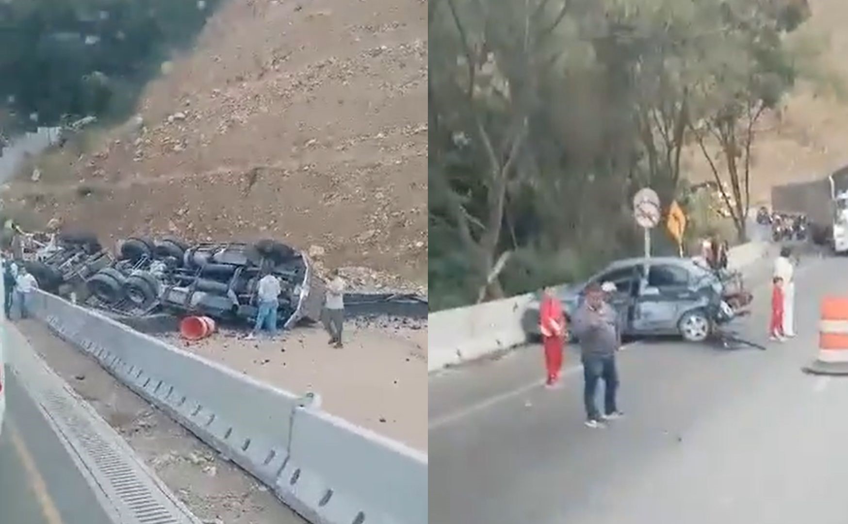 Tractomula se volcó sobre vía Bogotá-Girardot: hay dos heridos y paso restringido