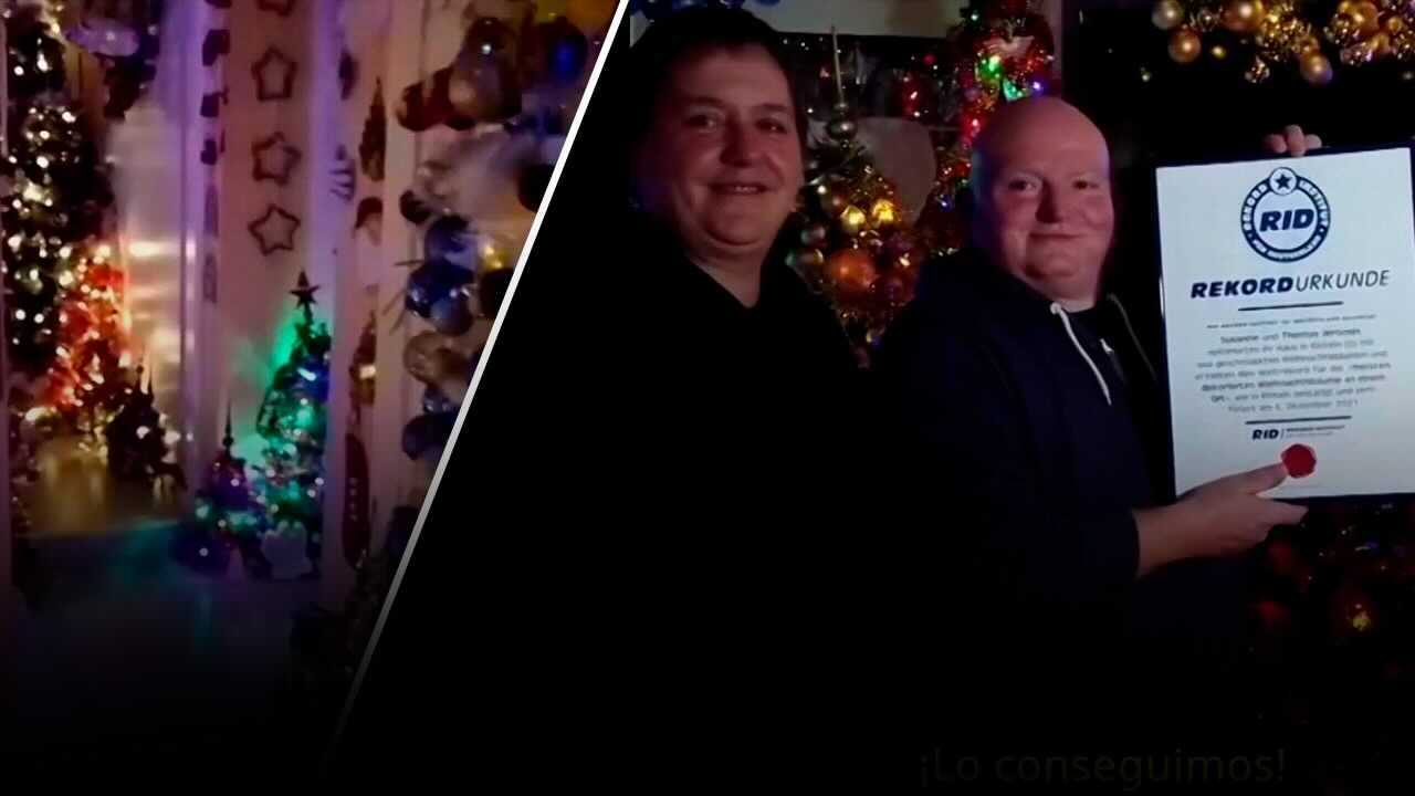 Pareja alemana tiene la casa con más árboles de Navidad del mundo