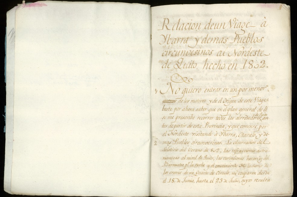Este es uno de los cuadernos originales de viajes de Francisco José de Caldas. / Universidad Javeriana