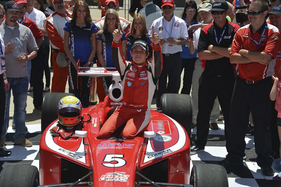 Gabby Chaves, actualmente acumula 36 victorias, 18 poles y 17 vueltas rápidas, a lo largo de su carrera como piloto de autos fórmulas 