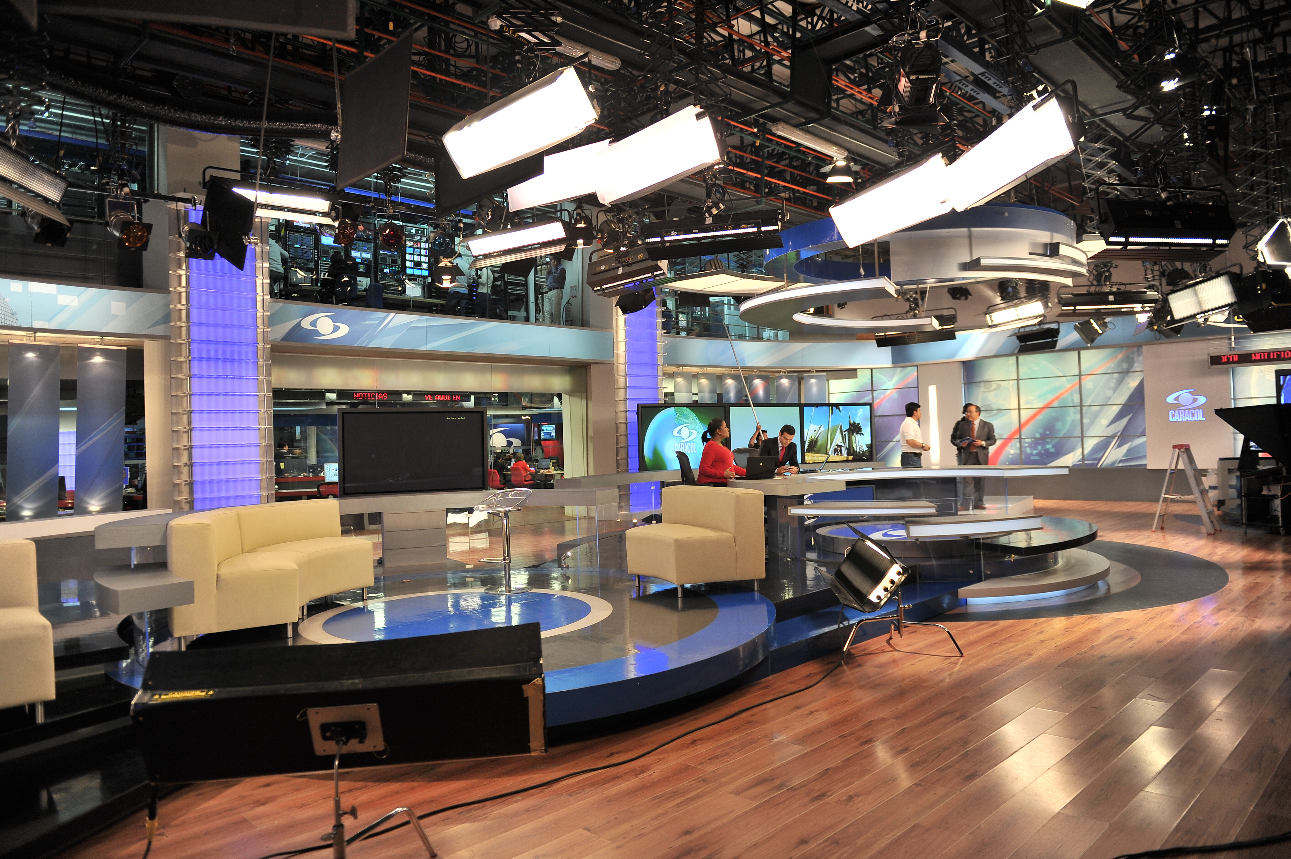 Estudio o set de grabación de noticias Caracol.