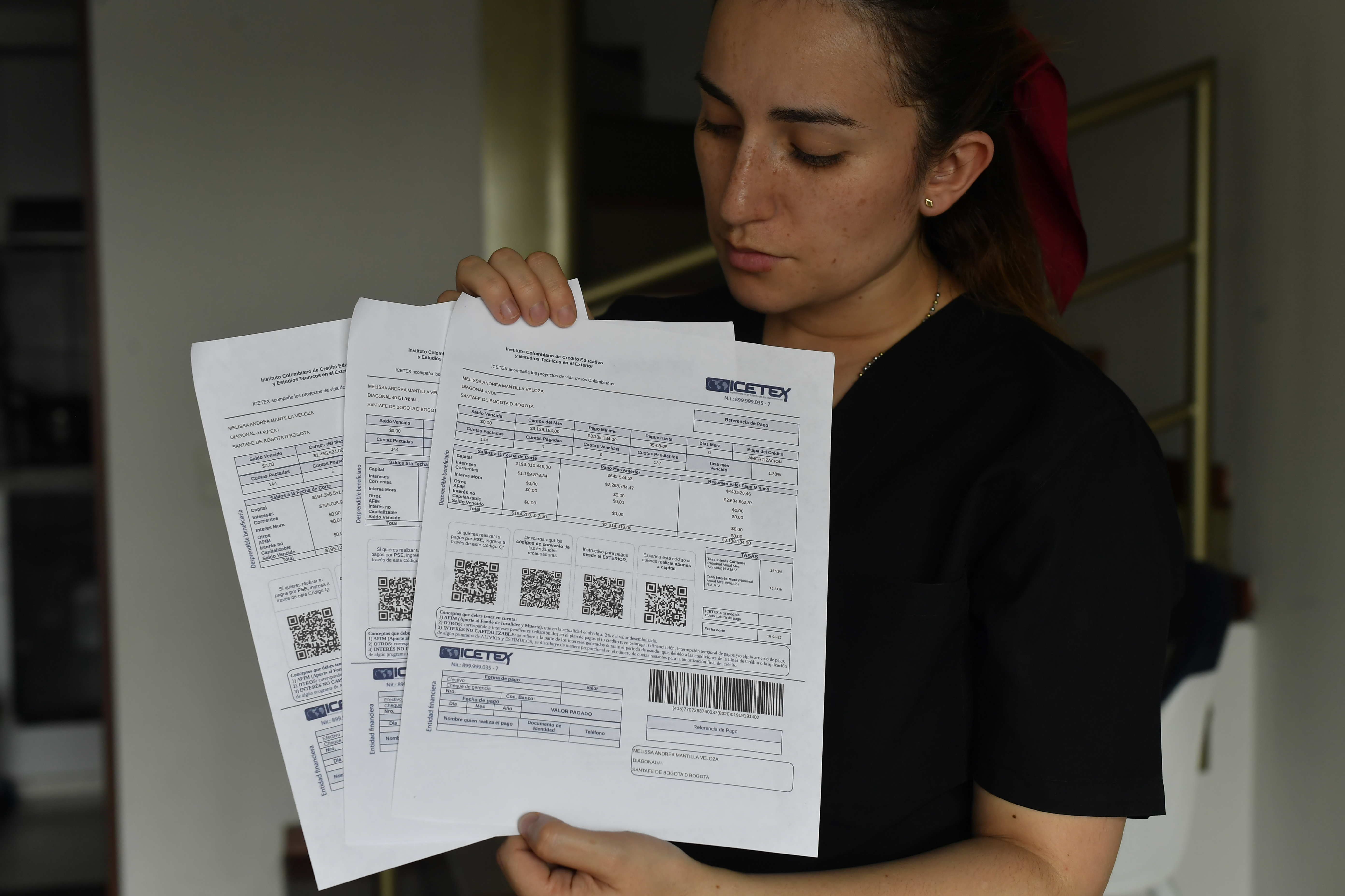 Las cuotas de Melissa, la hija de Sonia Veloza, quedaron en $3’138.183.