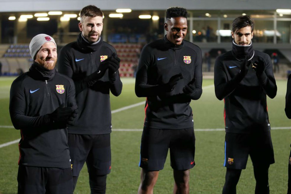 Yerry Mina ya entrenó con el Barcelona