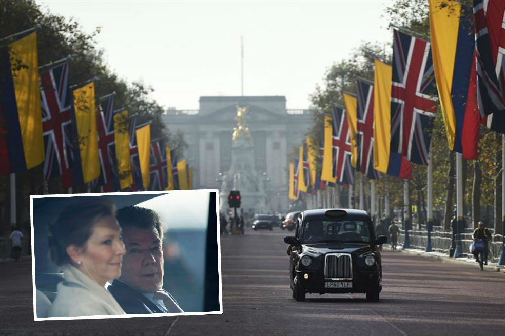 Santos a su llegada a Londres para histórica visita de Estado al Reino Unido
