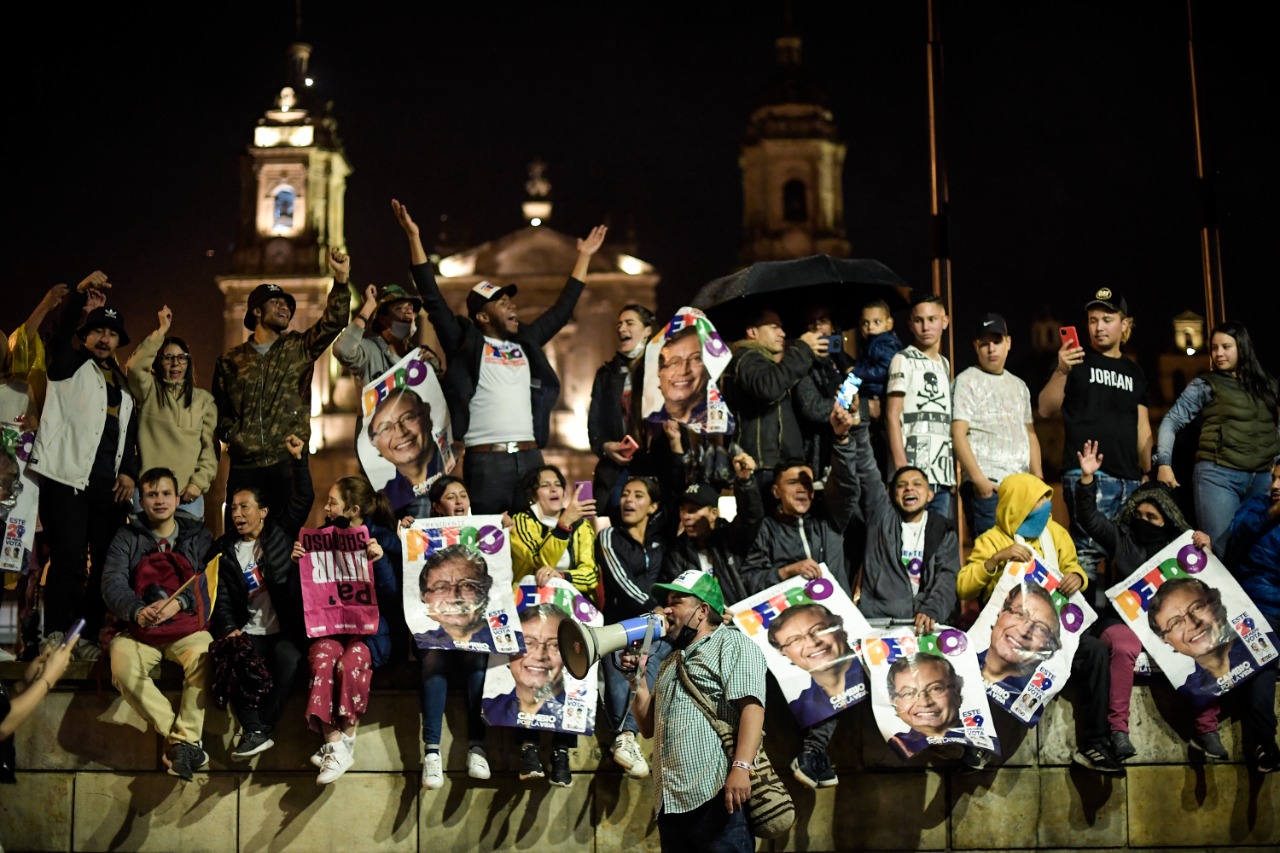 Galería: Conozca cómo celebraron simpatizantes de Petro en la Plaza de Bolívar