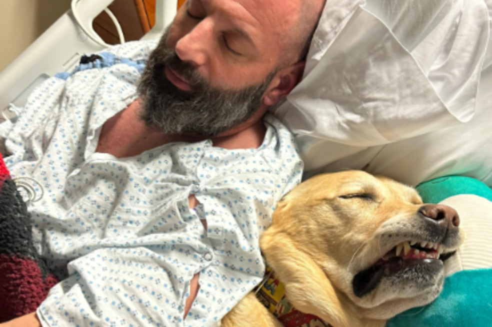 (VIDEO) Autorizaron a un perro para quedarse con su dueño hospitalizado