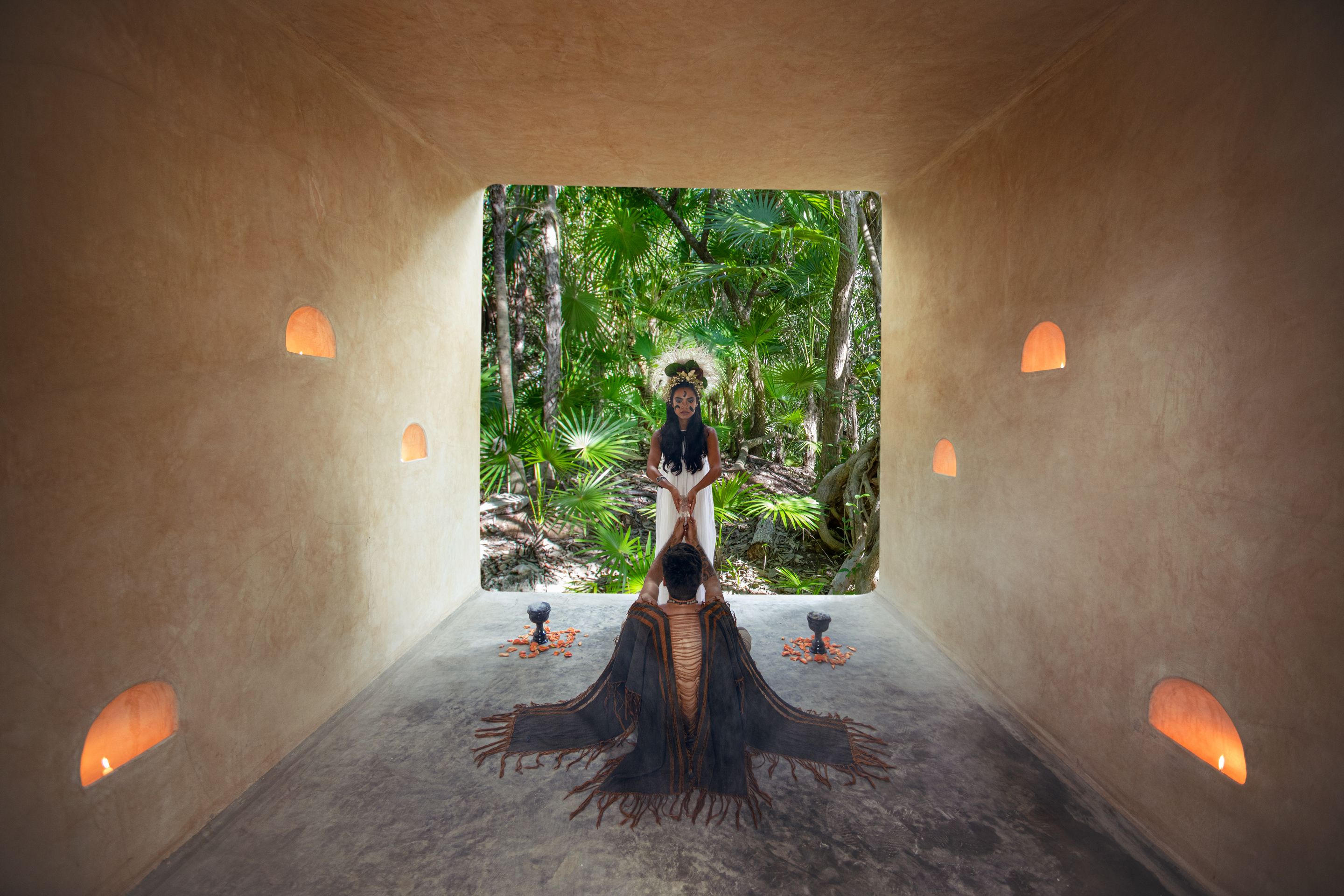 Guiada por la filosofía de que el crecimiento personal es el camino para conectarse con la Naturaleza, Palmaïa fue conceptualizada sin perturbar el paisaje natural original.