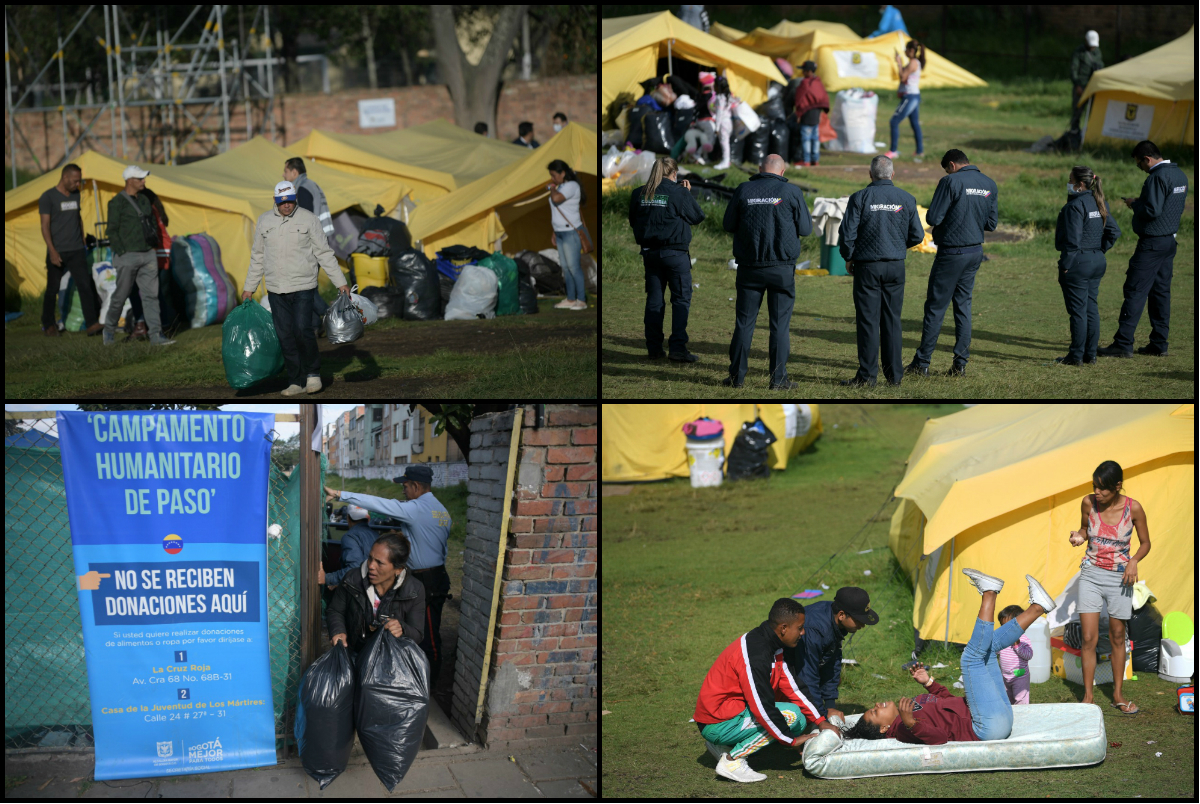 Imágenes de los últimos minutos del campamento para venezolanos en Bogotá
