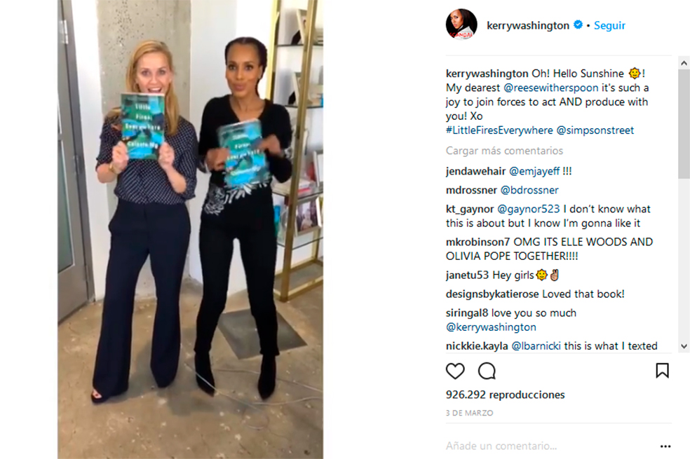 Plataforma de streaming Hulu se fortalece con Reese Witherspoon y Kerry Washington