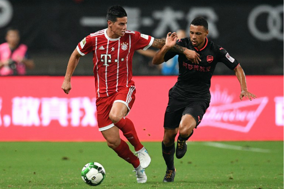 Primer partido de James como titular en el Bayern Múnich