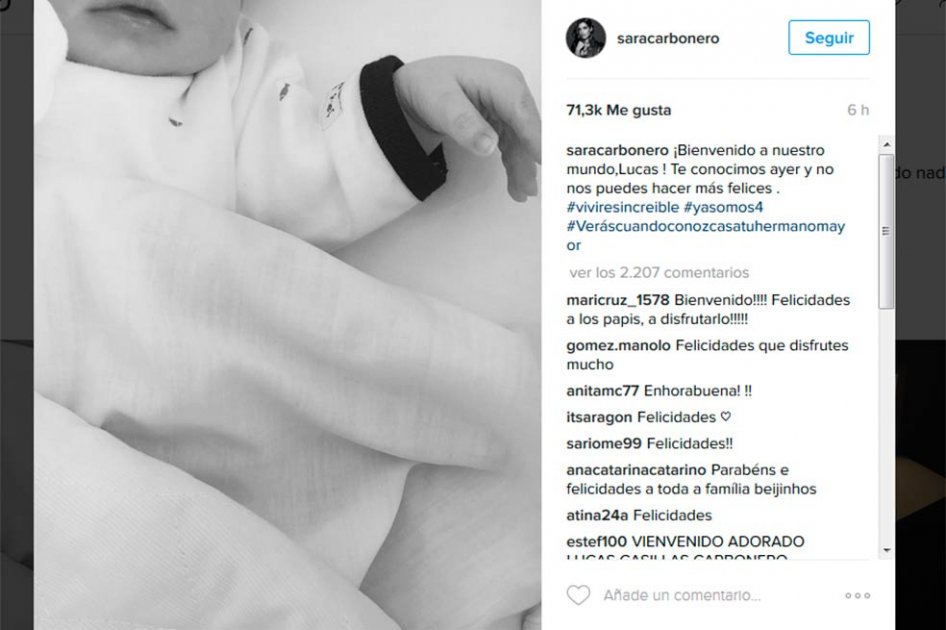 Iker Casillas y Sara Carbonero presentan a su segundo hijo