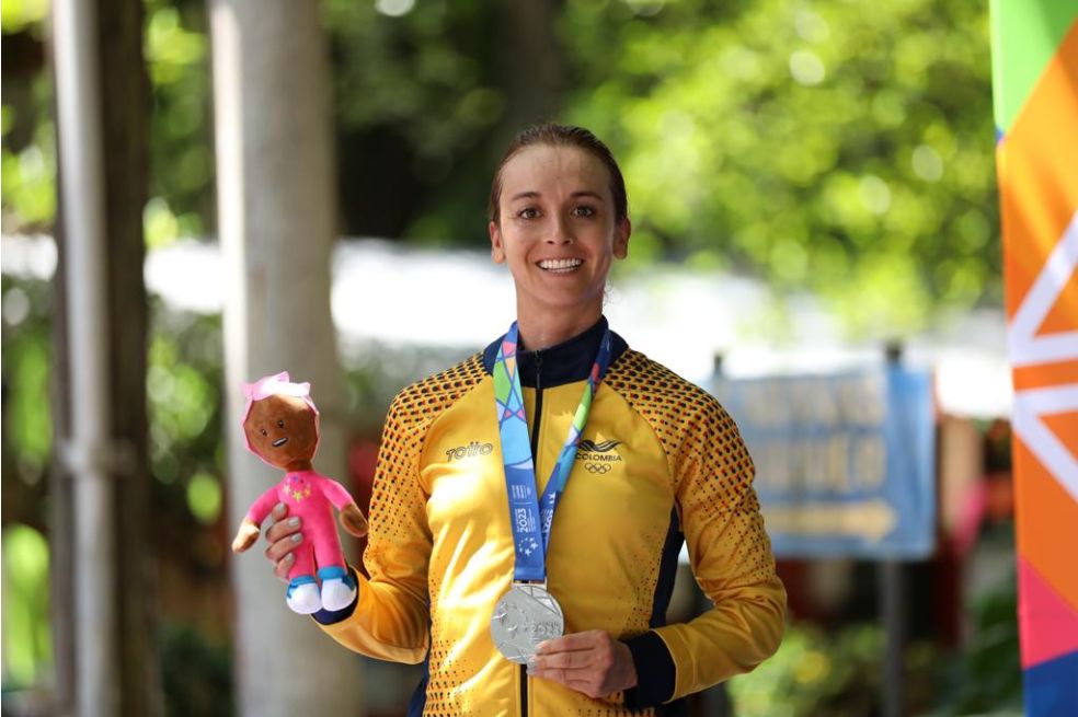 Diana Peñuela, medalla de plata en la contrarreloj femenina.