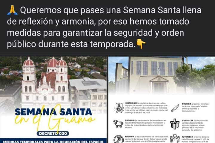 Investigarán al alcalde de el Guamo, Tolima, por prohibir música en Semana Santa