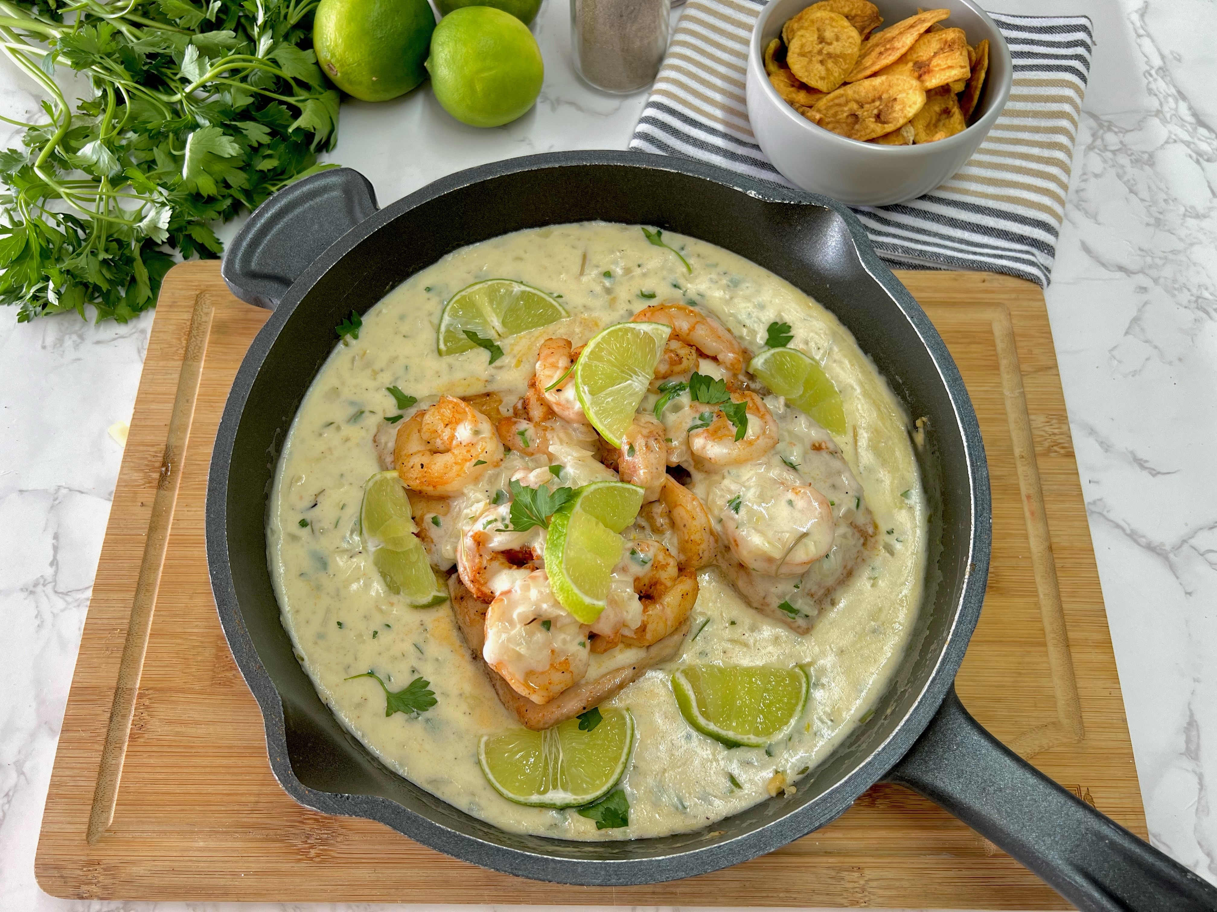 Receta: así se preparar un mahi mahi con camarones al limón