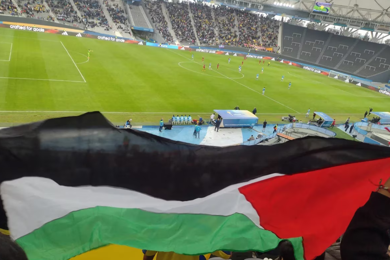 Colombiano fue detenido por mostrar bandera de Palestina en partido contra Israel