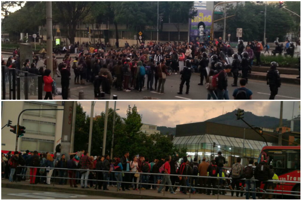 Caos en el norte de Bogotá por protestas contra alzas en Transmilenio y SITP