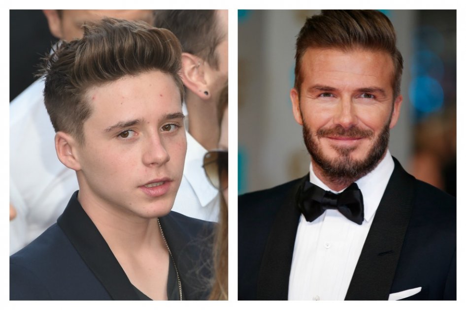 Brooklyn y David Beckham.