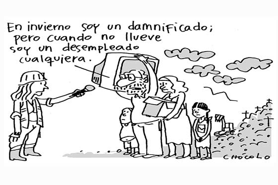 Damnificado a causa del invierno