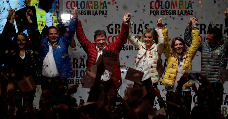 Así celebró Santos los resultados electorales