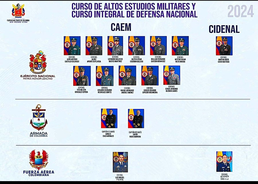 Estos son los 16 oficiales de las Fuerzas Militares llamados a curso para general