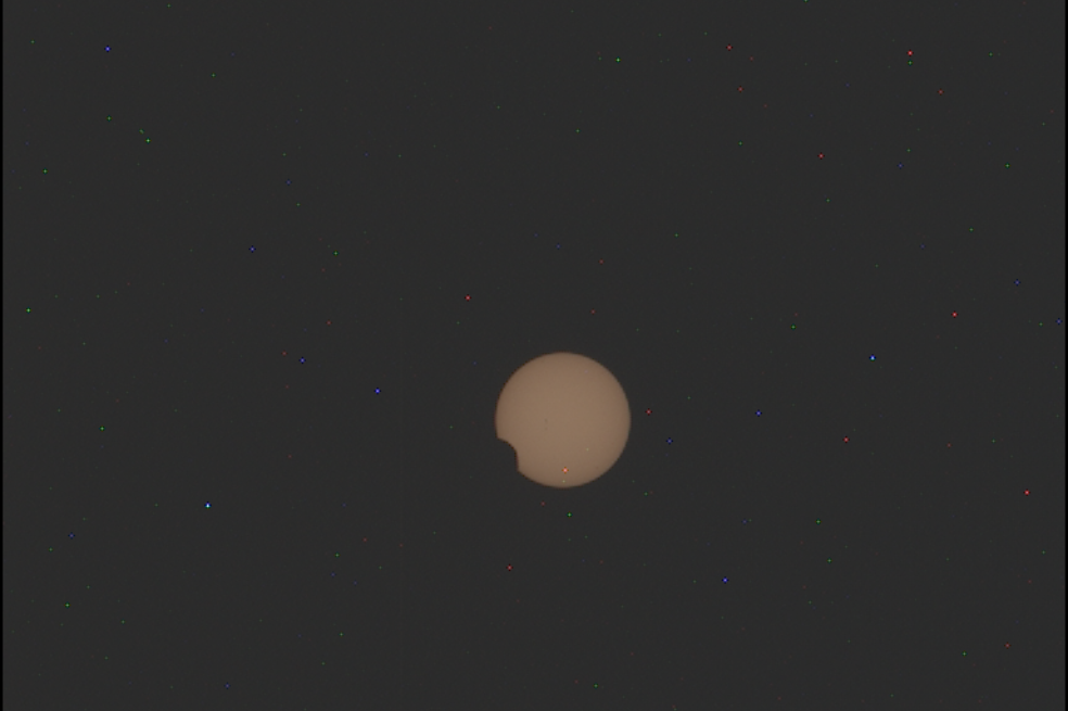 Eclipse solar en marte, el 8 de febrero de este año.