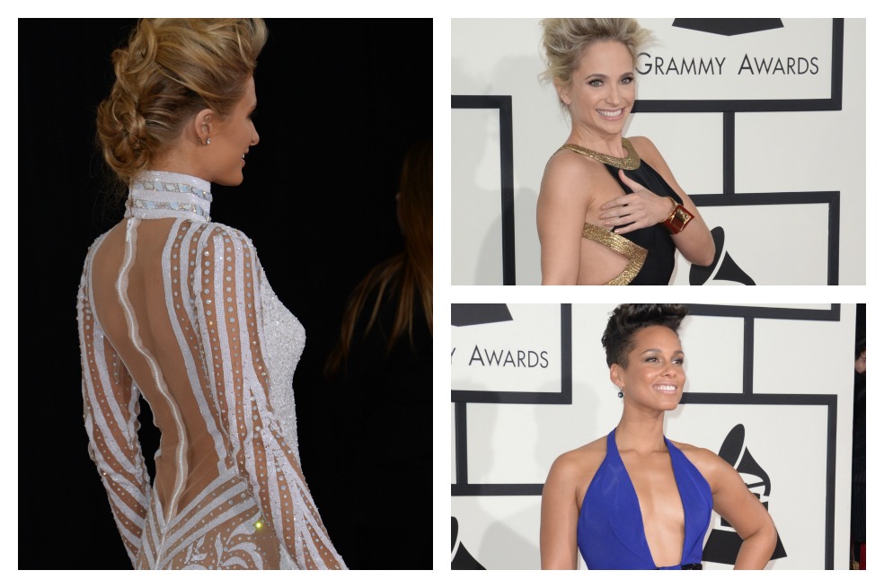 Transparencias y escotes protagonizan alfombra roja de los Grammy 2014