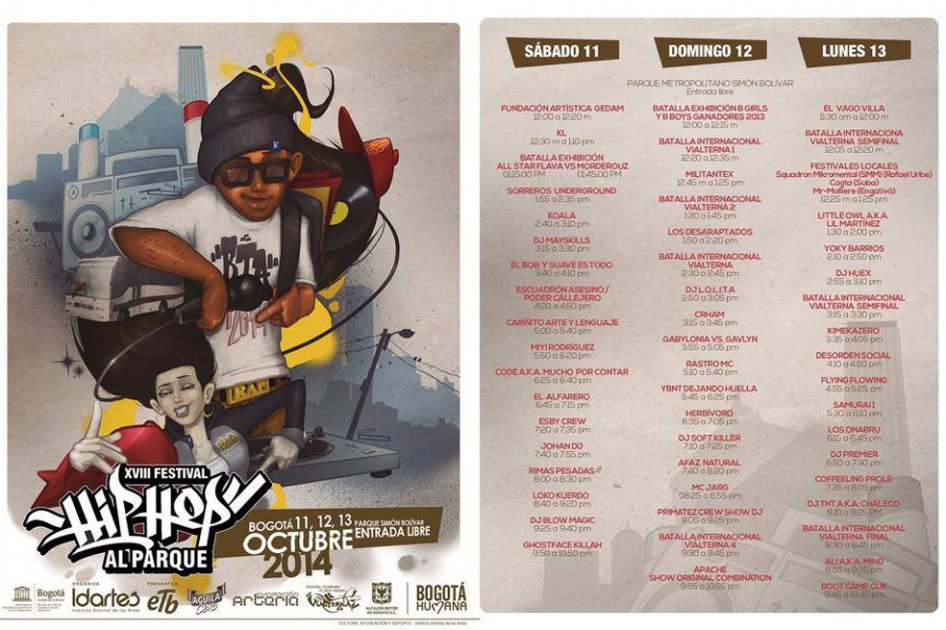 Hip-Hop al Parque: cartel y programación académica de 2014