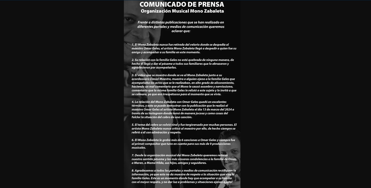 ¿Mono Zabaleta peleó con la familia de Omar Geles en su funeral? Revelan la verdad