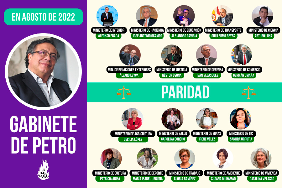 Así fue el primer gabinete de Gustavo Petro.