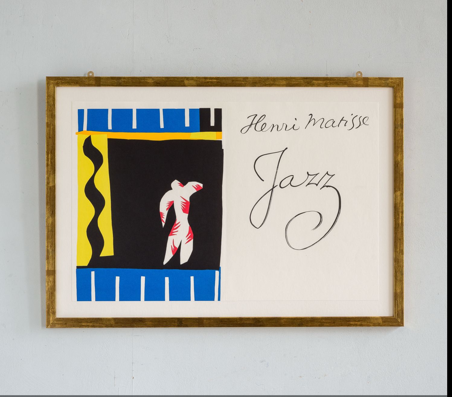 "Jazz", la obra de Henri Matisse, fue publicada originalmente en 1947. Esta exposición se compone de piezas construidas a partir de recortes yuxtapuestos y textos escritos por el artista.