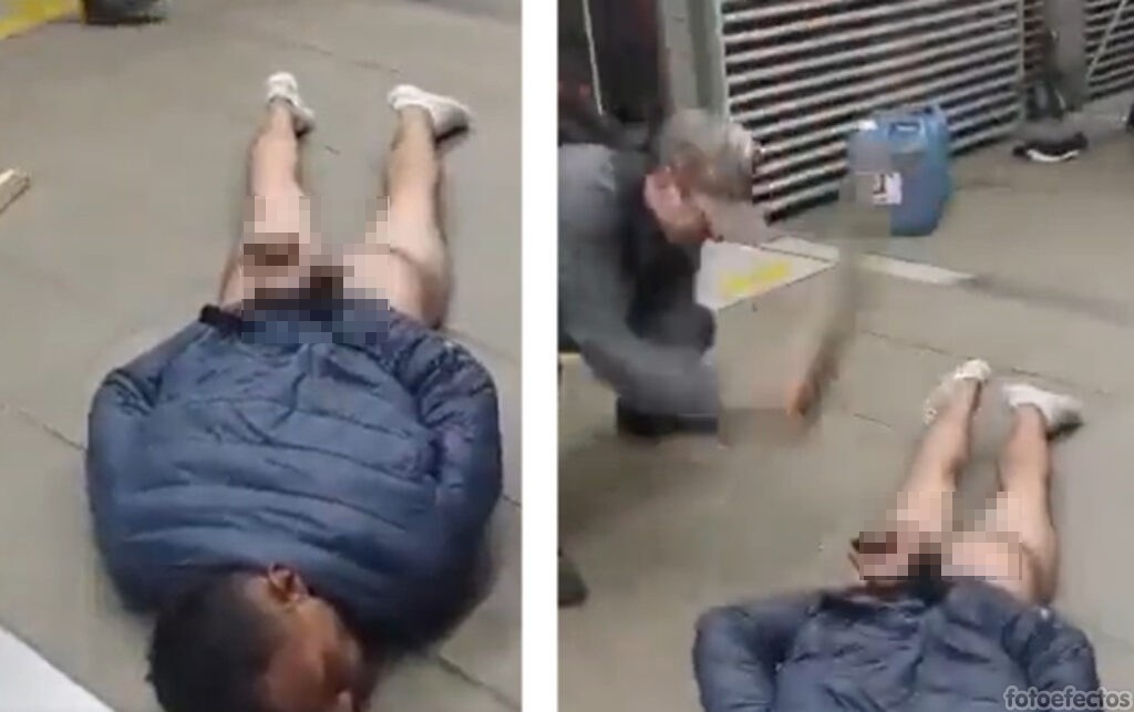 Desnudo y golpeado, así terminó presunto delincuente en estación de Transmilenio